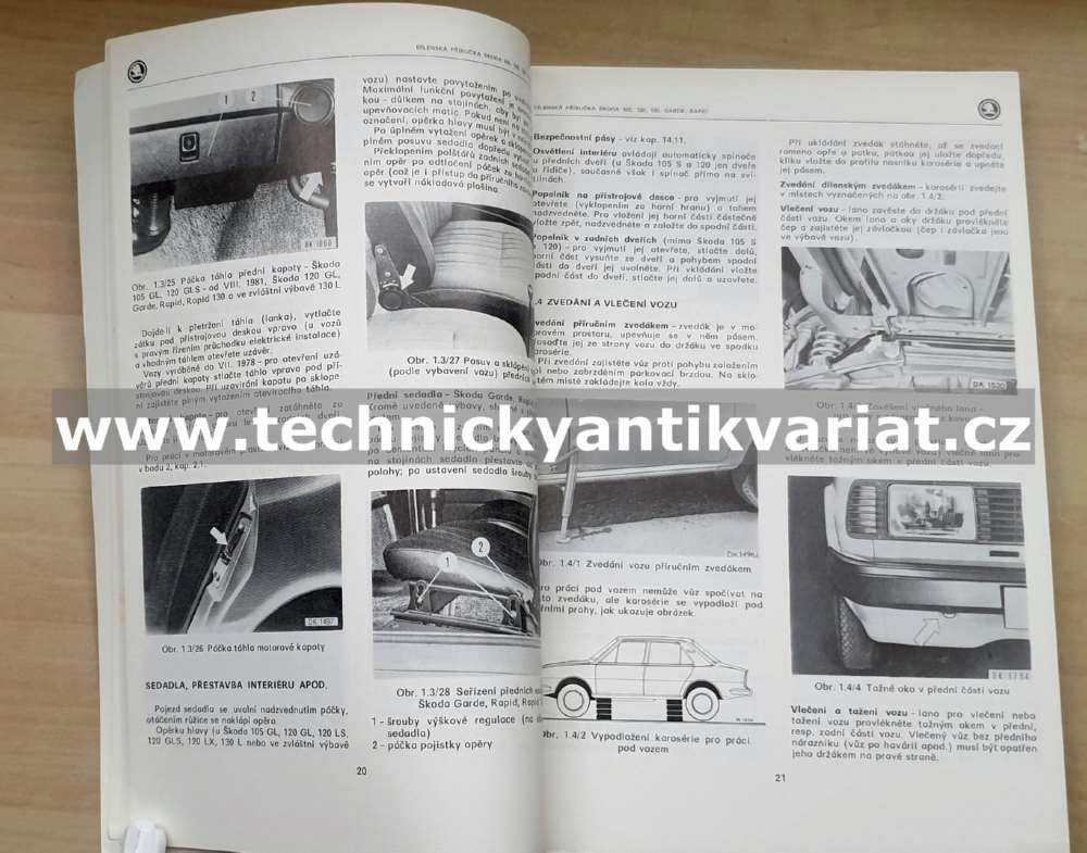 Škoda 105 120 130 Garde Rapid - dílenská příručka (1987)
