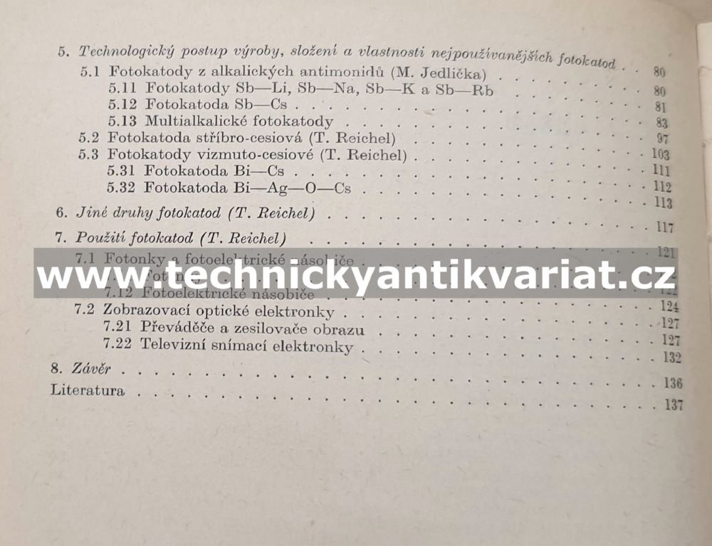 Fotokatody - Reichel, Jedlička (1963)