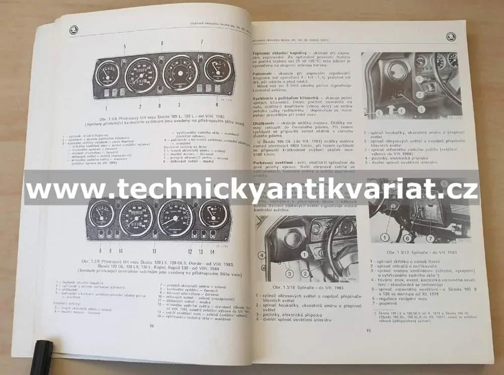 Škoda 105 120 130 Garde Rapid - dílenská příručka (1987)