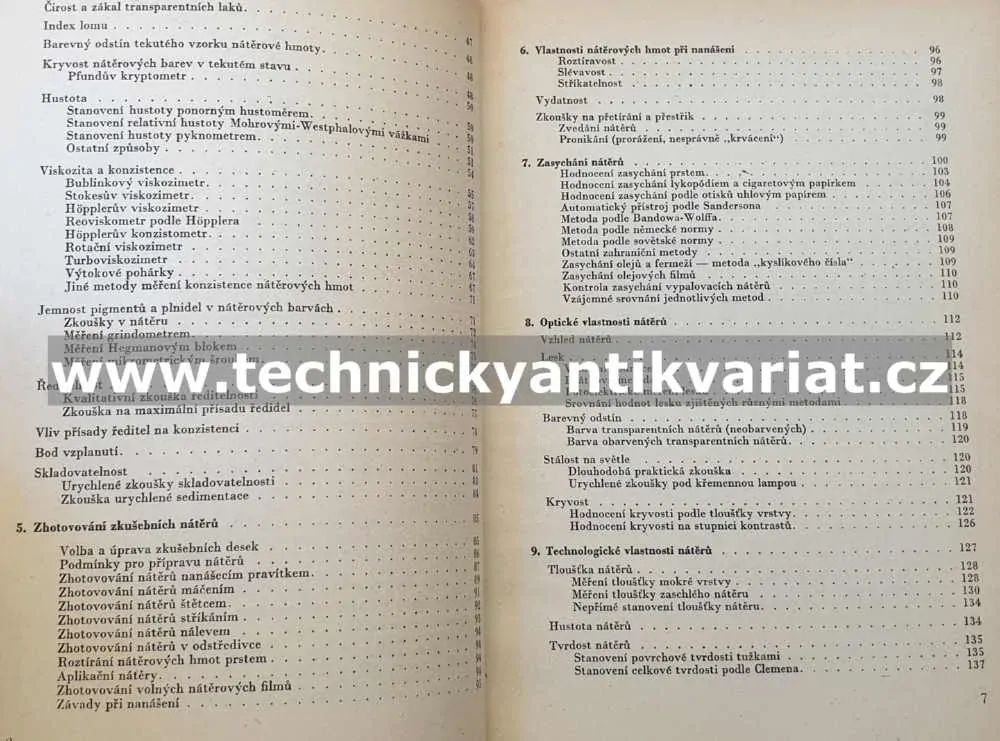 Zkoušení nátěrových hmot a nátěrů - Málek, Trnka (1959)