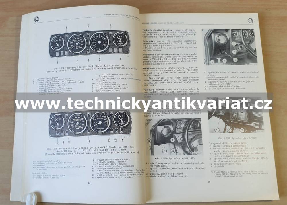 Škoda 105 120 130 Garde Rapid - dílenská příručka (1987)