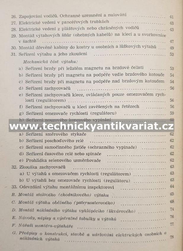 Montáž výtahů - Lehečka (1956)