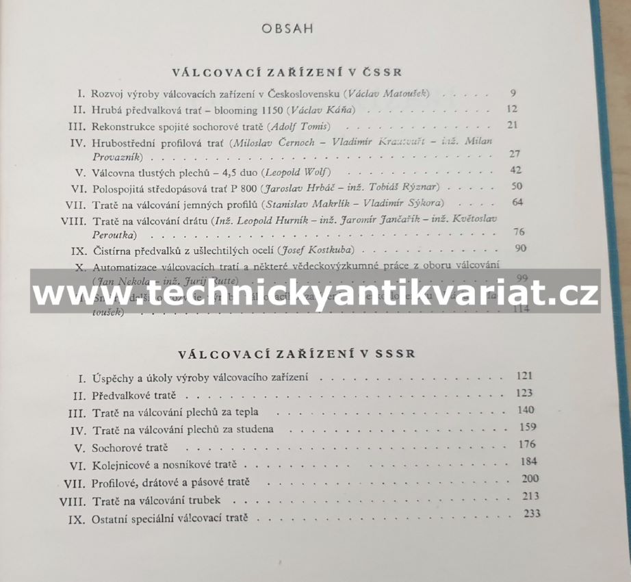 Válcovací zařízení v ČSSR a SSSR (1961)