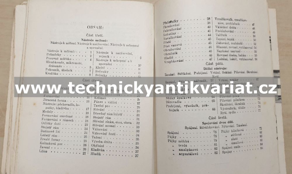 Technologie zpracování žesti II. klempířství a slévačství, nástroje - Karel Hocke (1941)