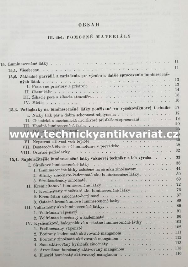 Technologia hmot vákuovej techniky III. pomocné materiály - Werner Espe (1962)
