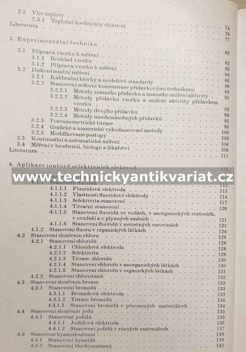 Analýza iontově selektivními elektrodami - Veselý, Weiss, Štulík (1979)