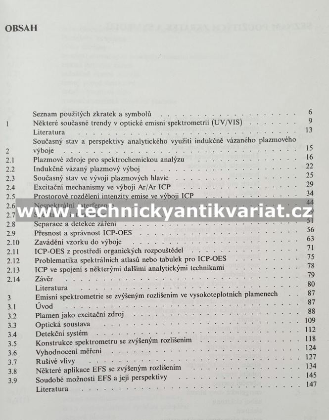 Optická emisní spektrometrie v indukčně vázaném plazmatu - L. Sommer (1992)