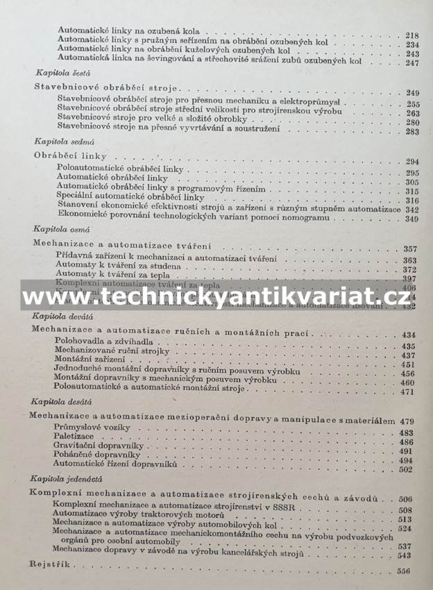 Příklady mechanizace a automatizace ve strojírenství - Koubek, Leitner (1964)