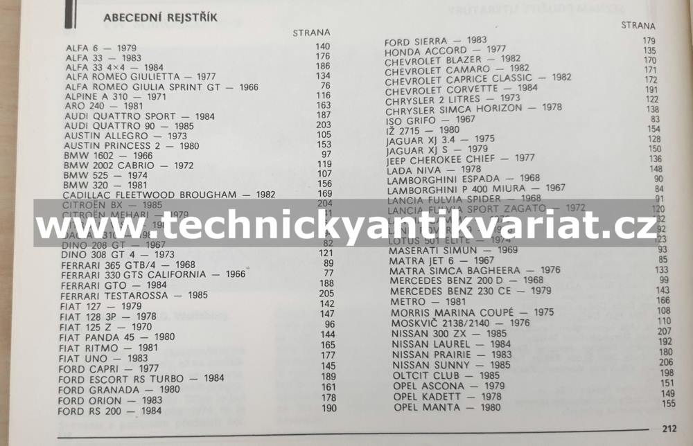 Automobily 1966-1985 - Stanislav Minařík (1987)