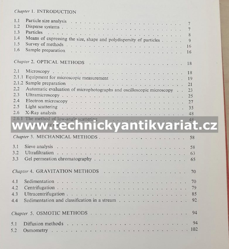 Particle size analysis - Z. Jelínek (1974)