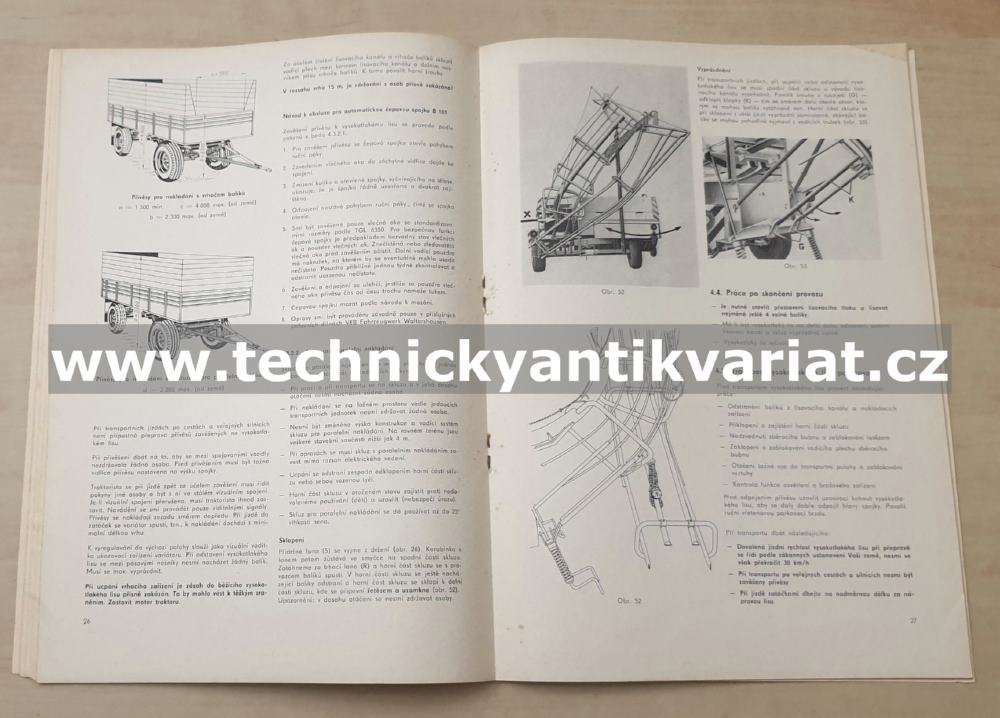 Fortschritt K 453 vysokotlaký list - návod k obsluze (1978)