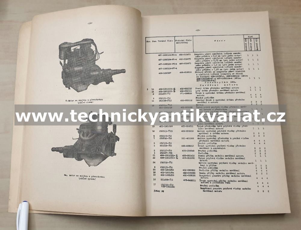 Moskvič 408, 426, 433 - katalog náhradních dílů (1974)