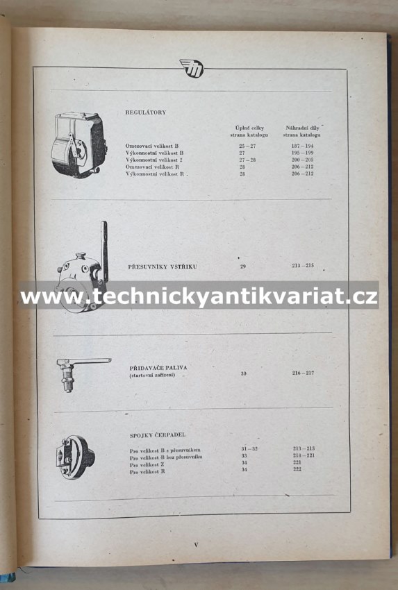 Katalog vstřikovacího zařízení pro motorová vozidla (1955)