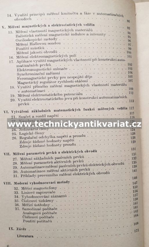 Měření elektrických a magnetických veličin v automatizaci - Hora, Roztočil (1970)