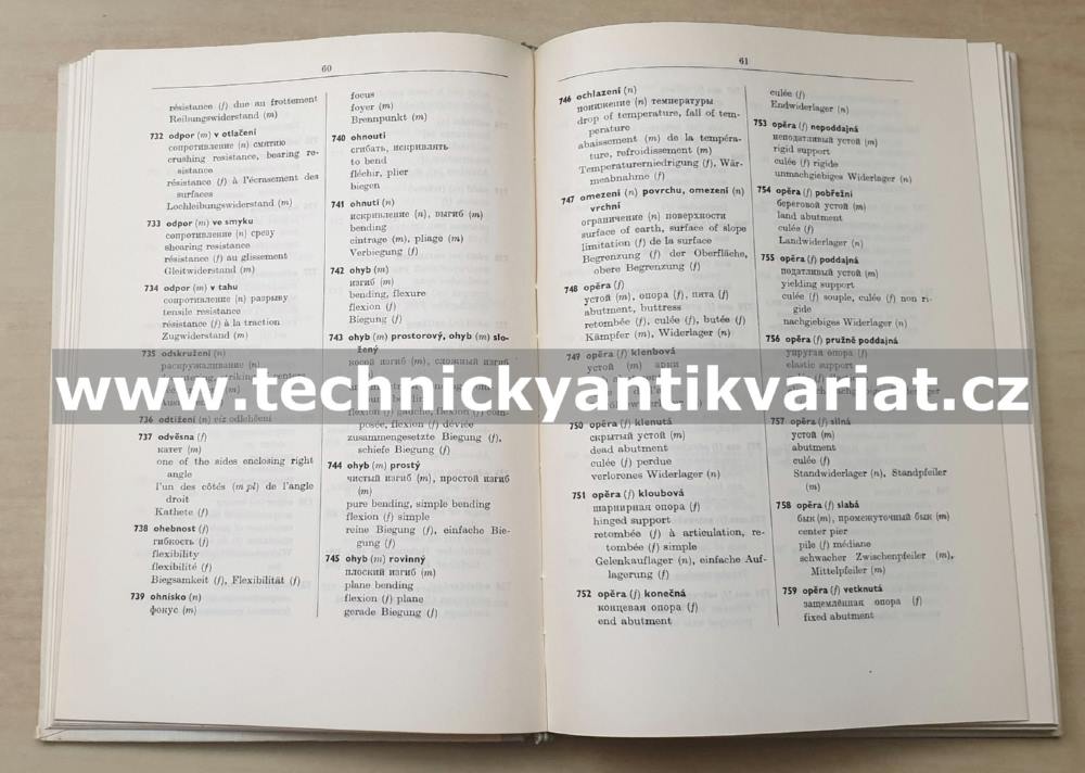 Slovník stavebné mechaniky a příbuzných oborů v pěti řečích - Zdeněk Bažant (1953)