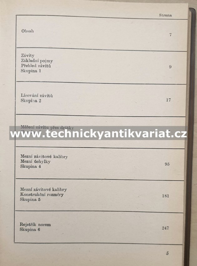 Příručka nářadí ČSN lícování závitů a mezní závitové kalibry - Alois Seidler (1959)