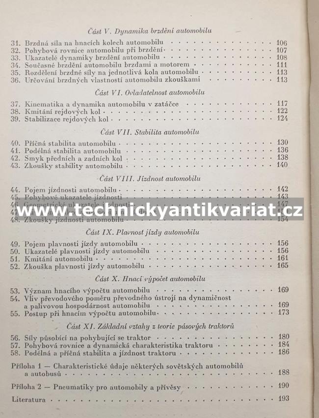 Teorie automobilů - Ilarionov, Morin, Šejnin (1964)