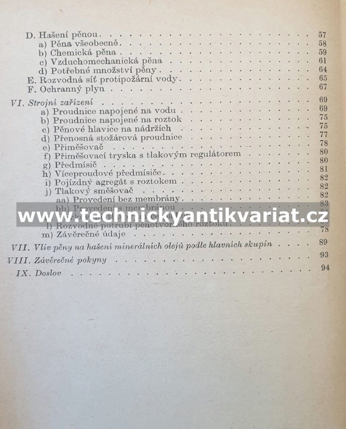 Základy protipožární techniky ve výrobních závodech a skladech minerálních olejů - Z.Michel (1960)