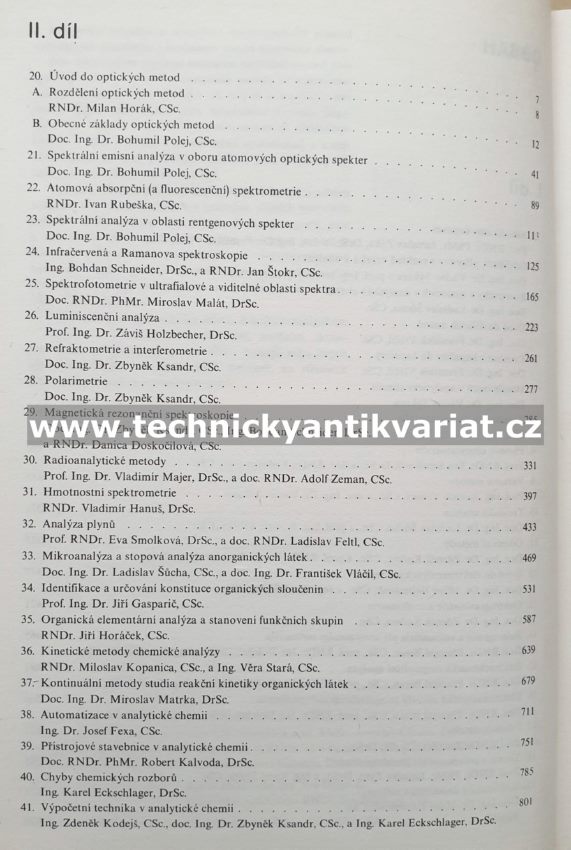 Analytická příručka 1,2 J.Zýka (1988)