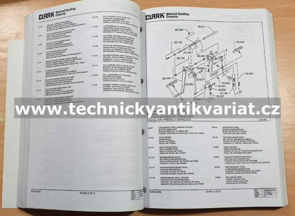 CLARK CDP16-20S, CGP 16-20S Parts manual (1998)