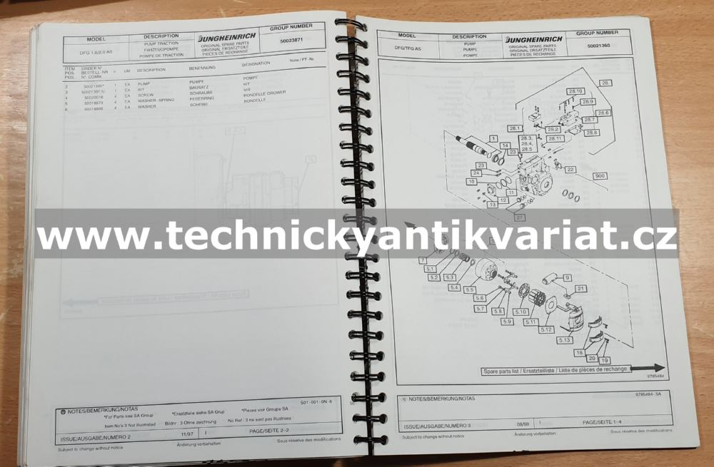 Jungheinrich DFG 16-20 AK,AS Spare parts catalogue (1998)