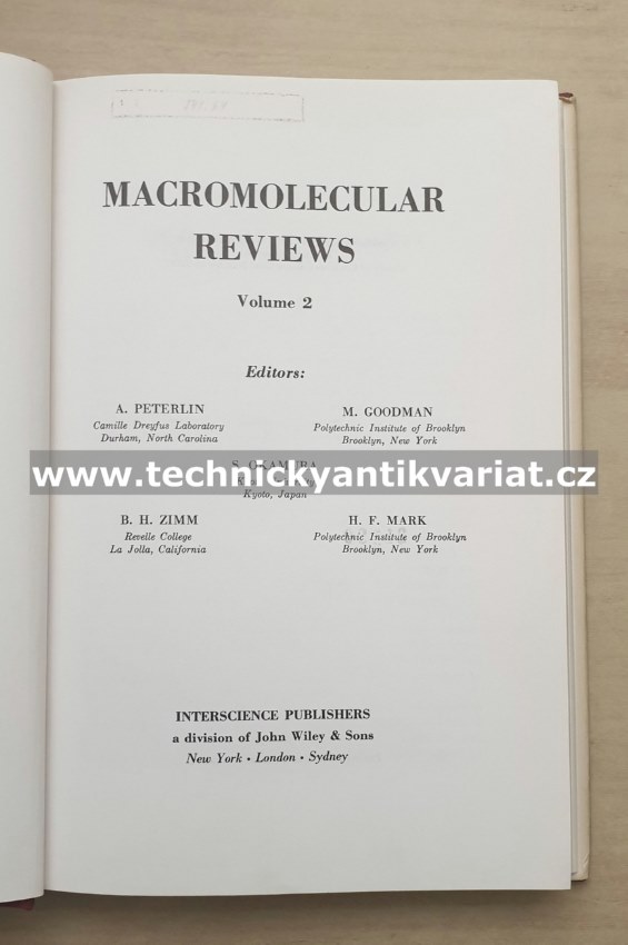 Macromolecular reviews 2 Perlin, Goodman, Okamura, Zimm, Mark (1967)