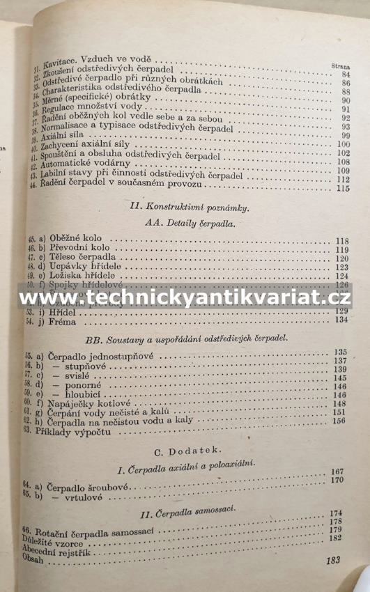 Odstředivá čerpadla - Krouza (1947)