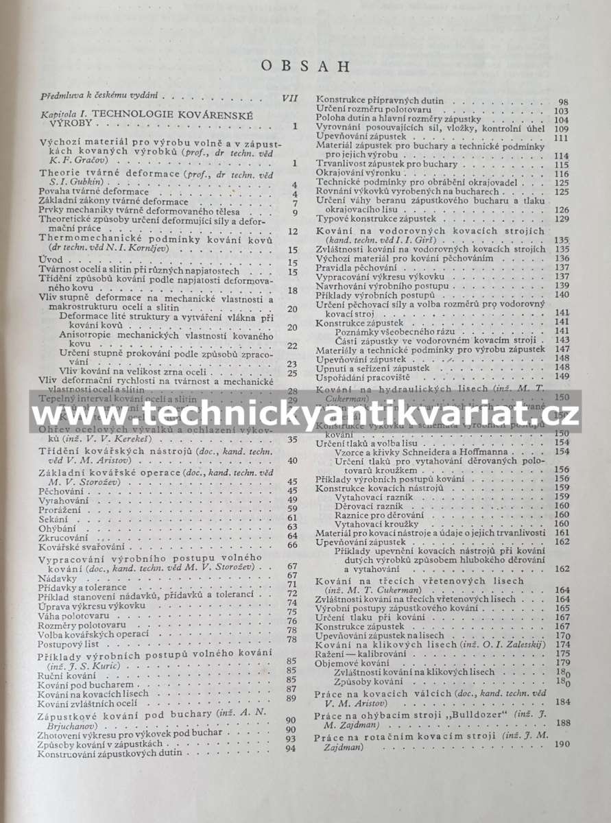 Technologie strojírenské výroby III. kování, lisování, metalokeramická výroba (1952)