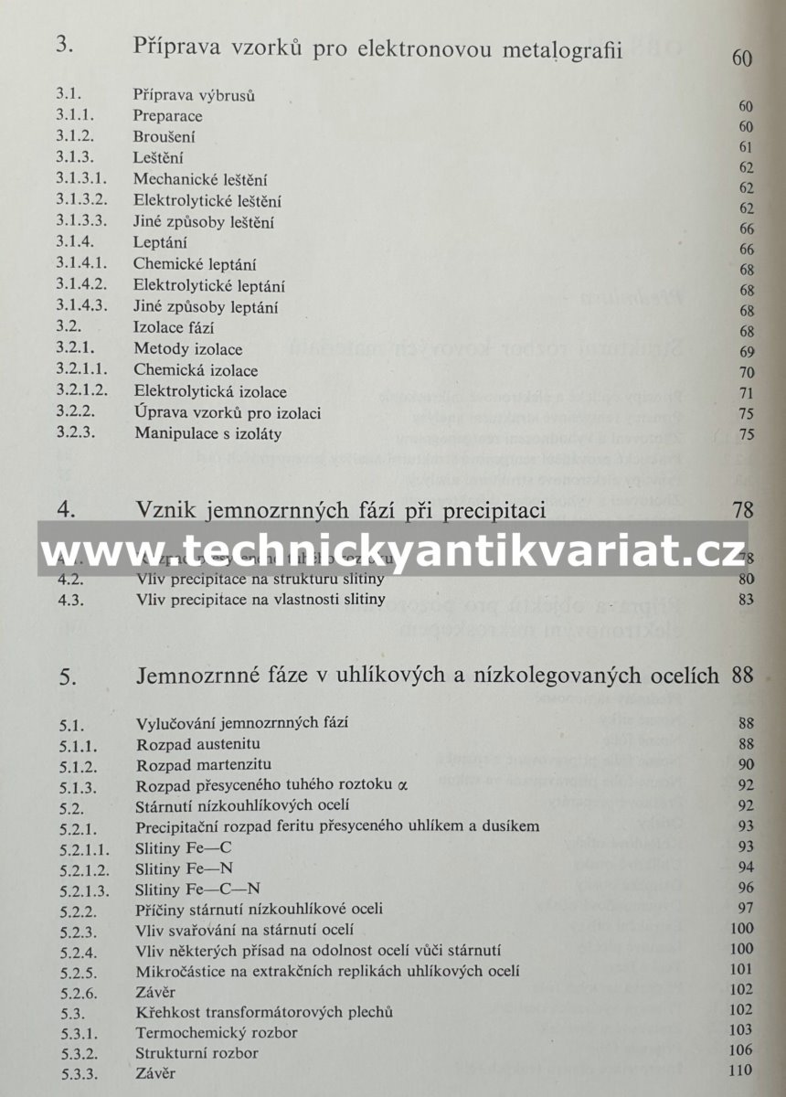 Elektronová metalografie jemnozrnných fází - Ježek, Vobořil (1972)