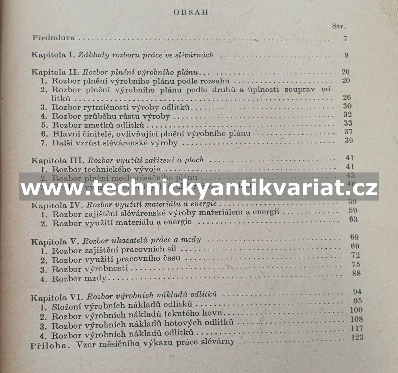 Technicko-hospodářský rozbor práce ve slévárnách - J.J.Poklad (1951)