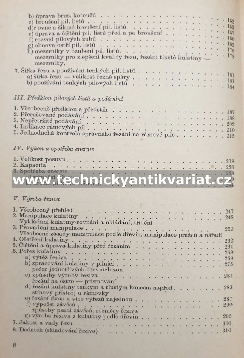 Rámová pila a technika řezání - Ille, Dobrý, Kozák, Tomášek (1954)