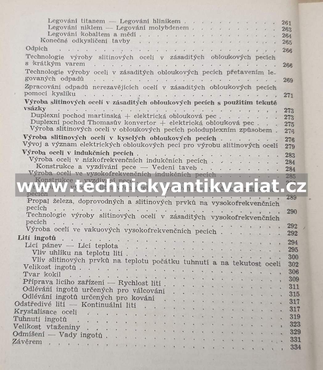 Výroba slitinových ocelí - Viktor Walla (1954)