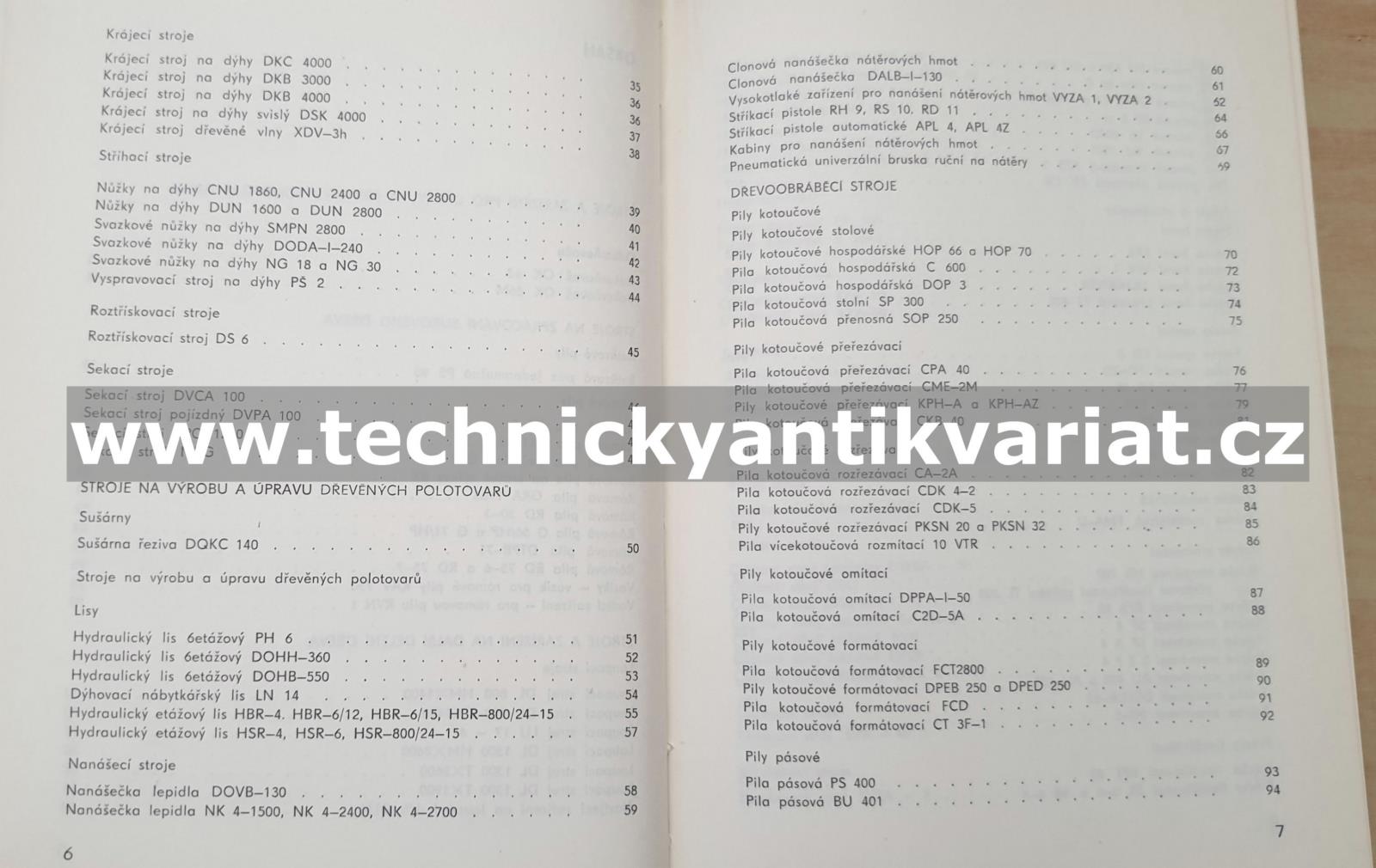 Katalog strojů pro dřevařský a nábytkářský průmysl (1977)