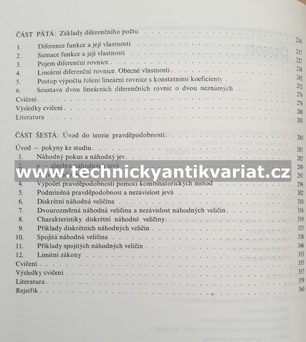 Učebnice matematiky pro posluchače VŠE II. - Horský, Prágerová, Voříšek, Henzel (1985)