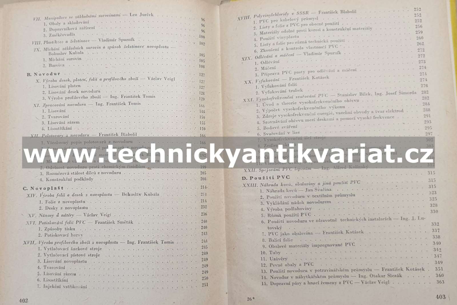 Polyvinylchlorid - Franta, Grunděl (1953)