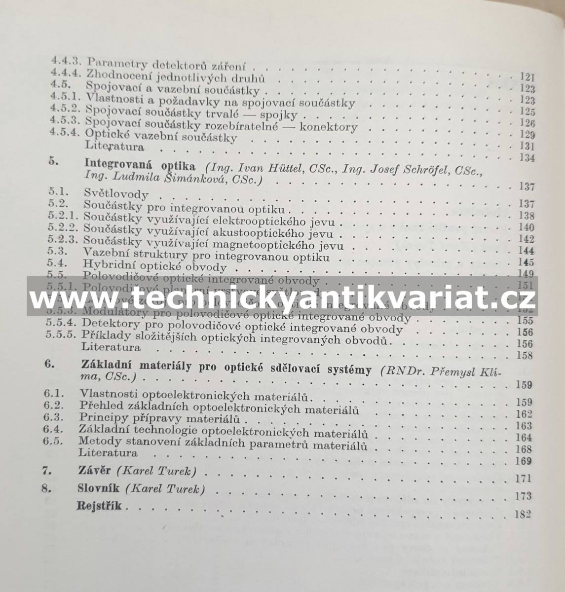 Přenos informací na optických kmitočtech - Šavel (1982)