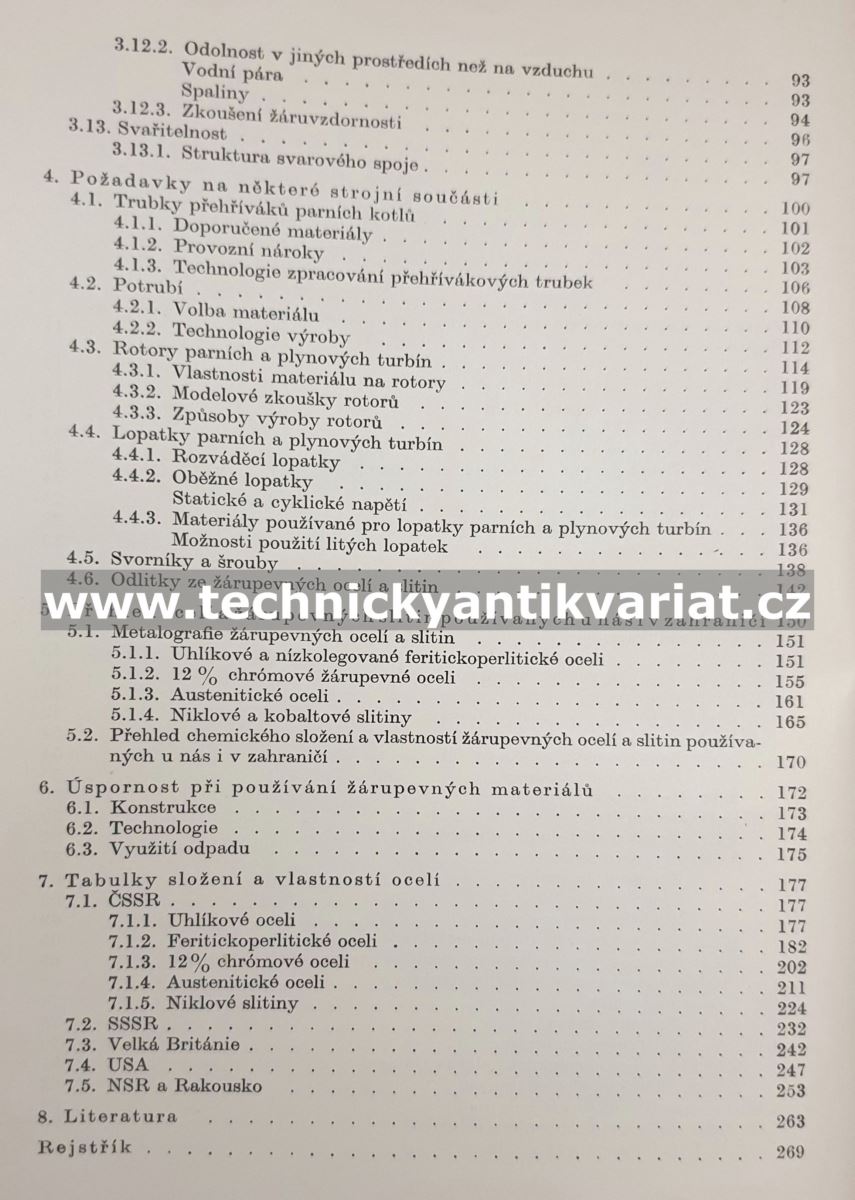 Vlastnosti a použití žáropevných ocelí a slitin - Vodseďálek, Vystyd, Pech (1962)