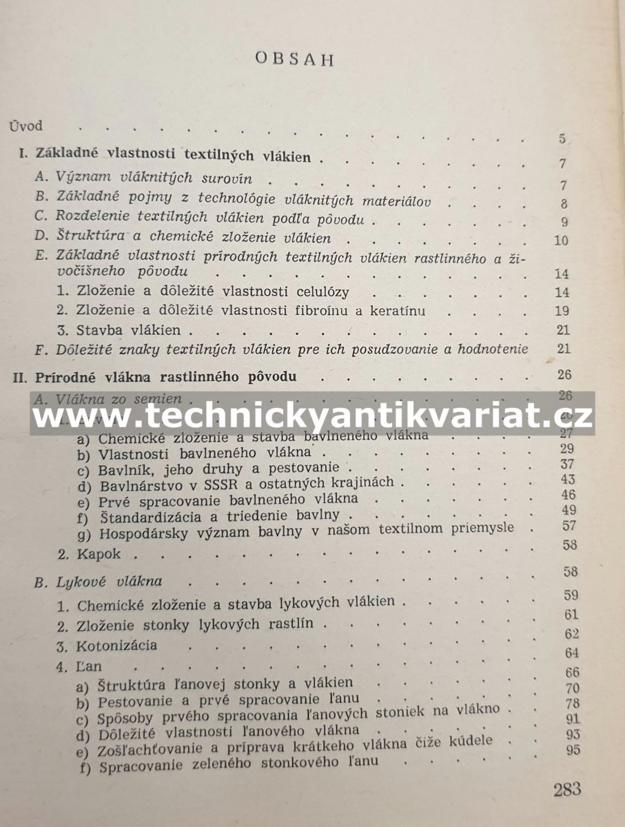 Náuka o textilných materiáloch - Willi Vopršal (1953)