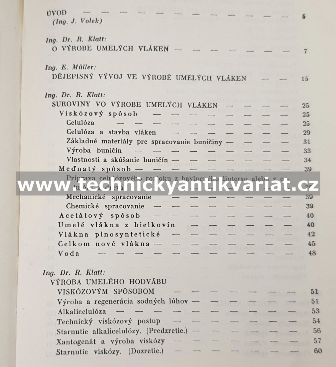 Výroba umelých vláken - Rudolf Klatt (1949)