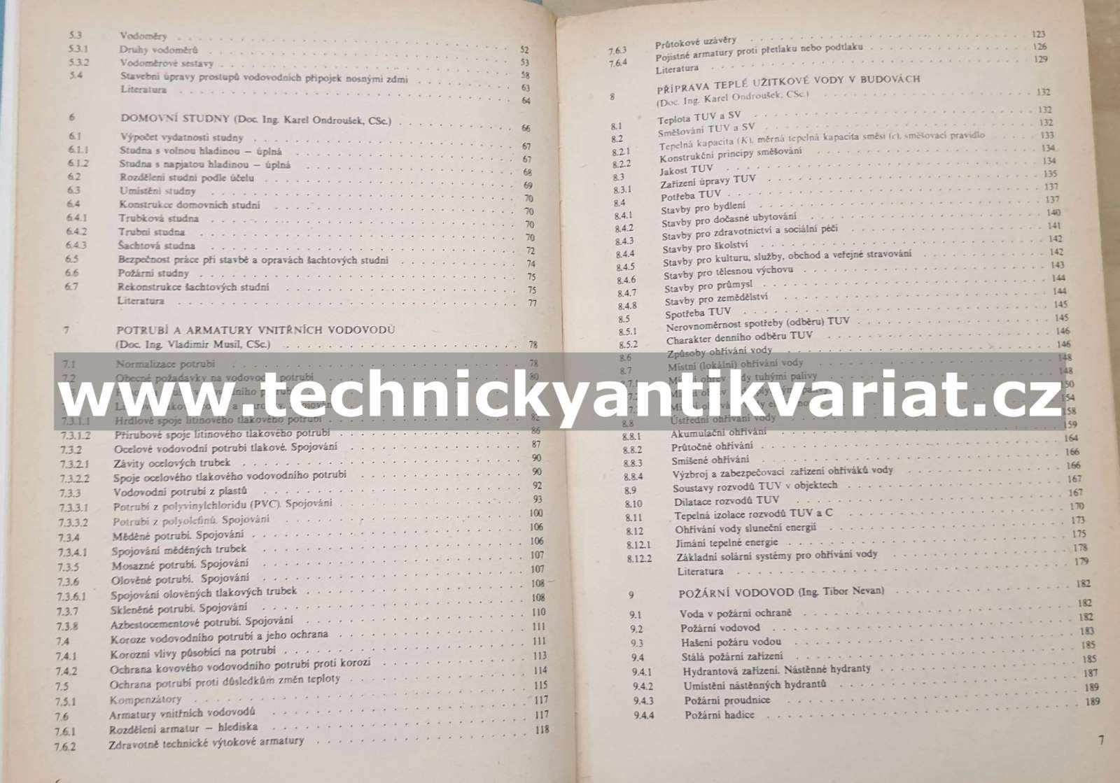 Technická zařízení budou I. Vodovody - Musil, Ondroušek, Nevan (1987)