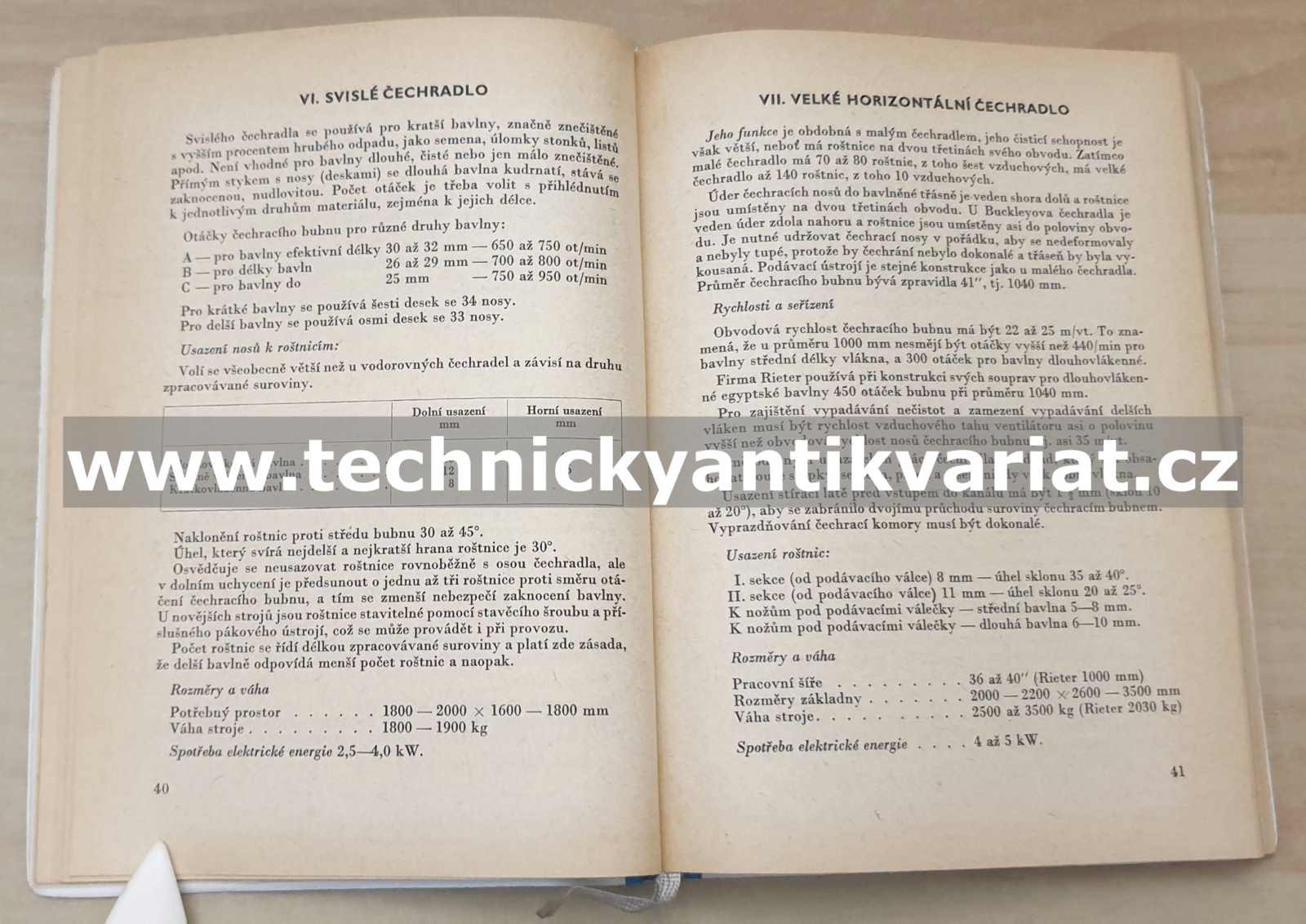 Pravidla technické exploatace pro přádelny bavlny (1961)