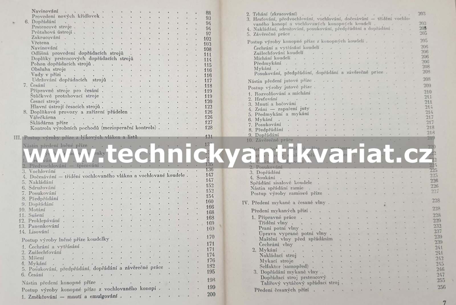 Technologie přádelnictví (1963)