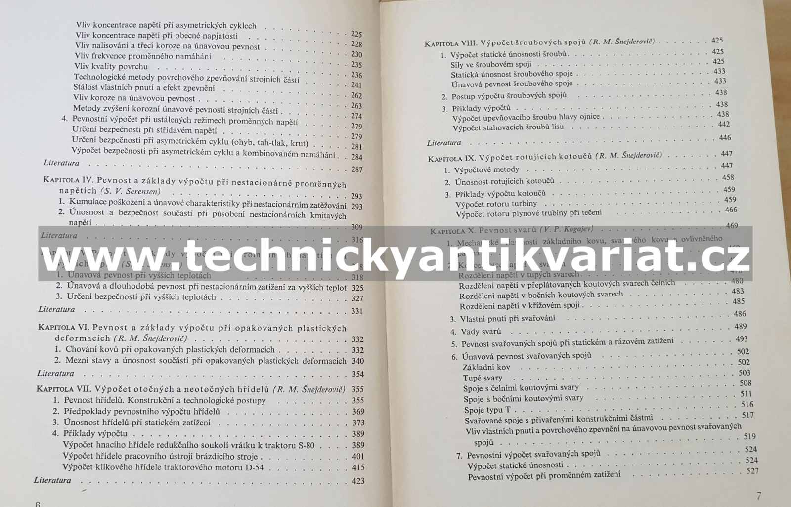 Únosnost a pevnost výpočty strojních součásti - Serensen, Kogajev, Šnejderovič (1967)