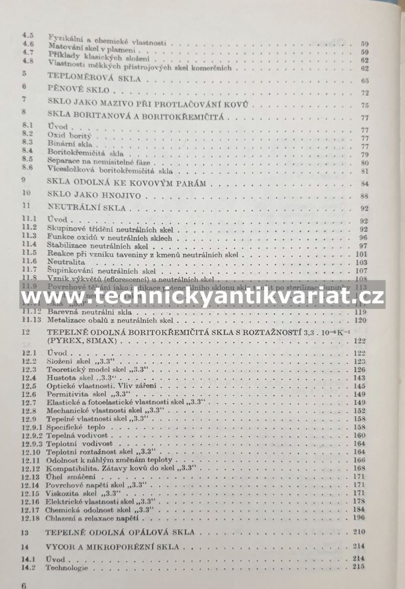 Technická skla a jejich vlastnosti - M.B.Volf (1987)