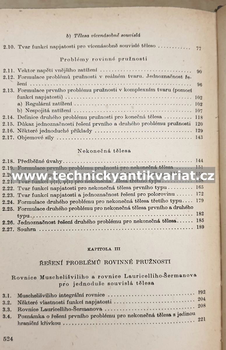 Matematická theorie rovinné pružnosti - Babuška, Rektorys, Vyčichlo (1955)