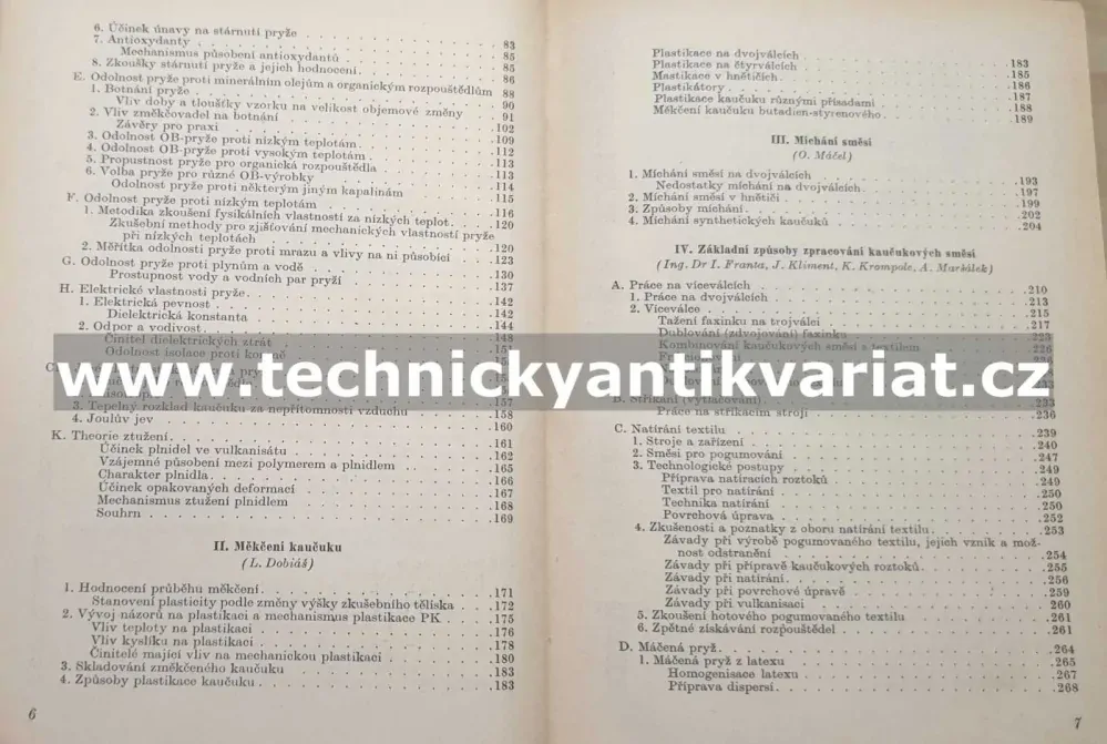 Gumárenská technologie II. zpracování kaučuku a vlastnosti pryže (1955)