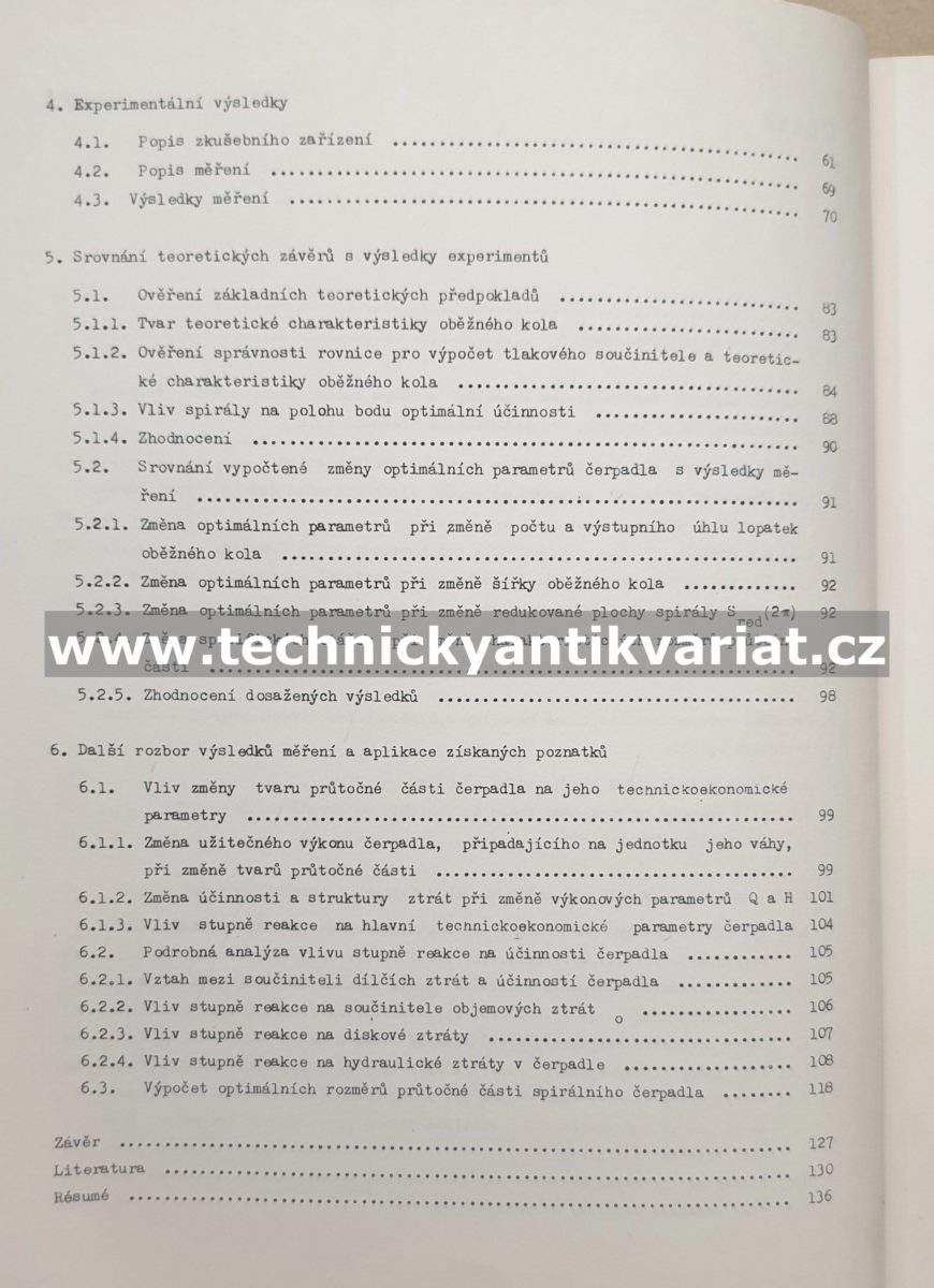 Vliv změny geometrických tvarů průtočné části odstředivých čerpadel na jejich parametry - Zdeněk Waiser (1976)