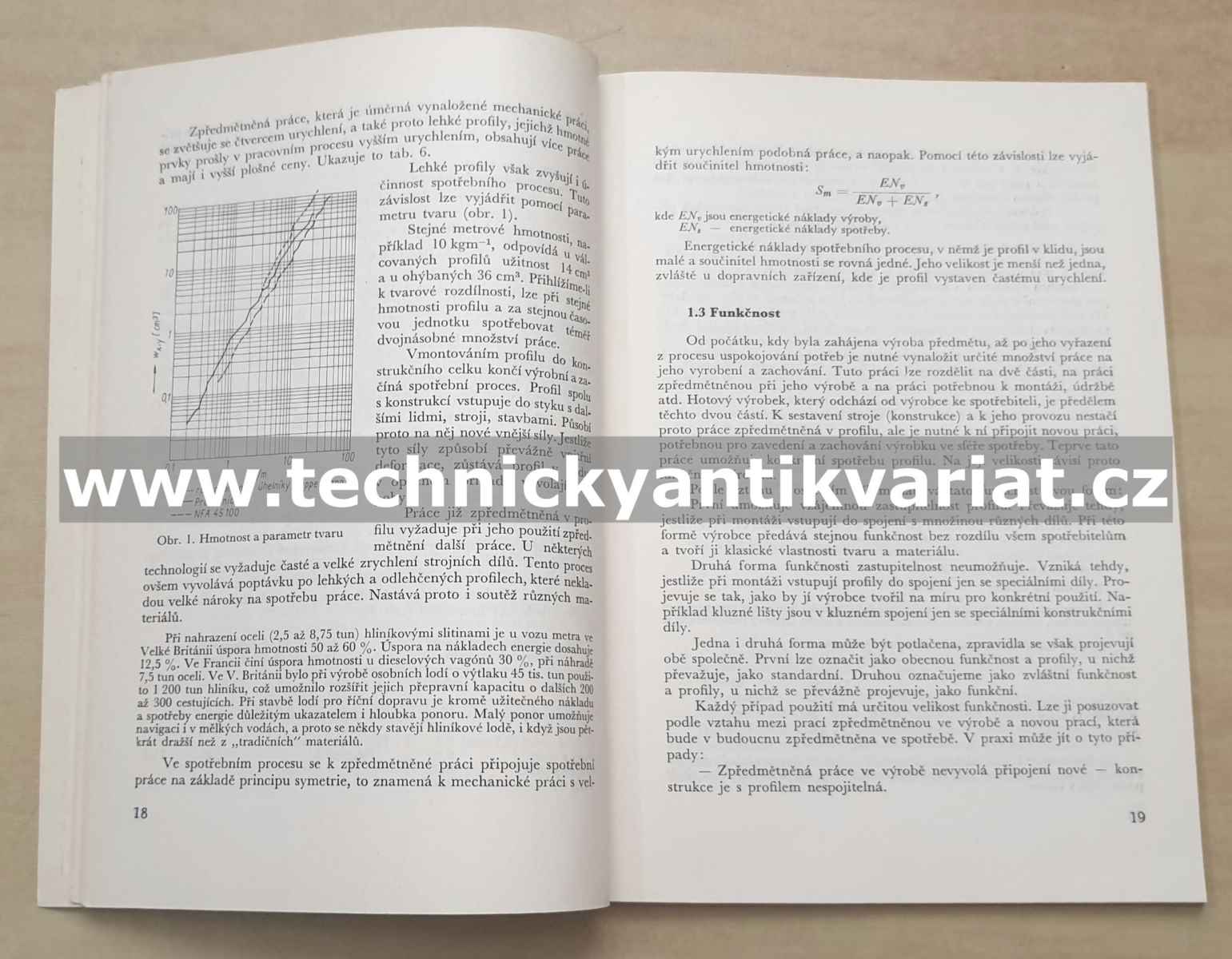 Profily, hospodárnost při tvorbě a použití - Verus, Brabec (1973)