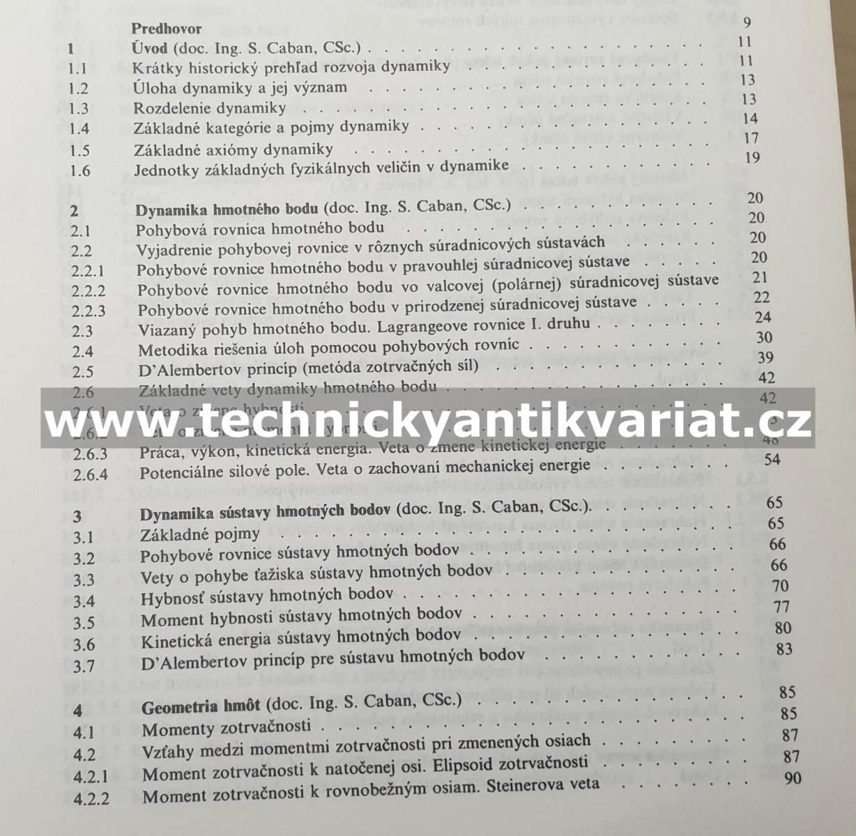 Mechanika III. Dynamika - Medvec, Stradiot, Zahorec, Caban (1988)