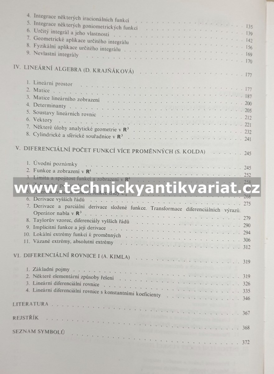 Matematika pro chemiky I. Kolda, Krajňáková, Kimla (1989)
